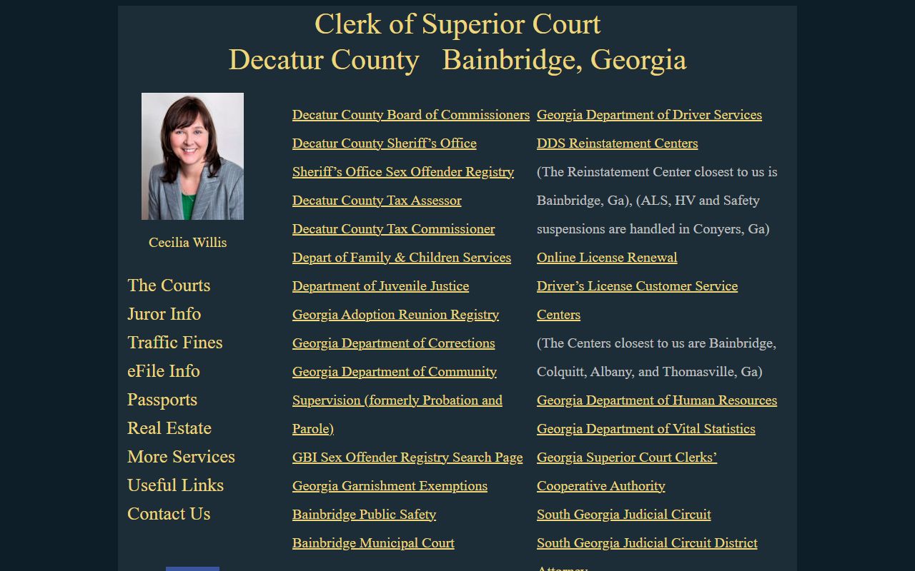 Decatur County arrest records and court charges clerk links