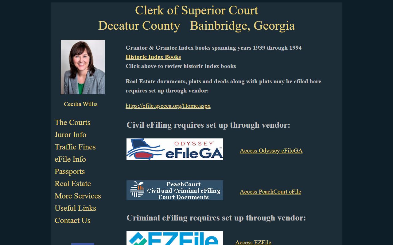 Decatur County court records e-filing page