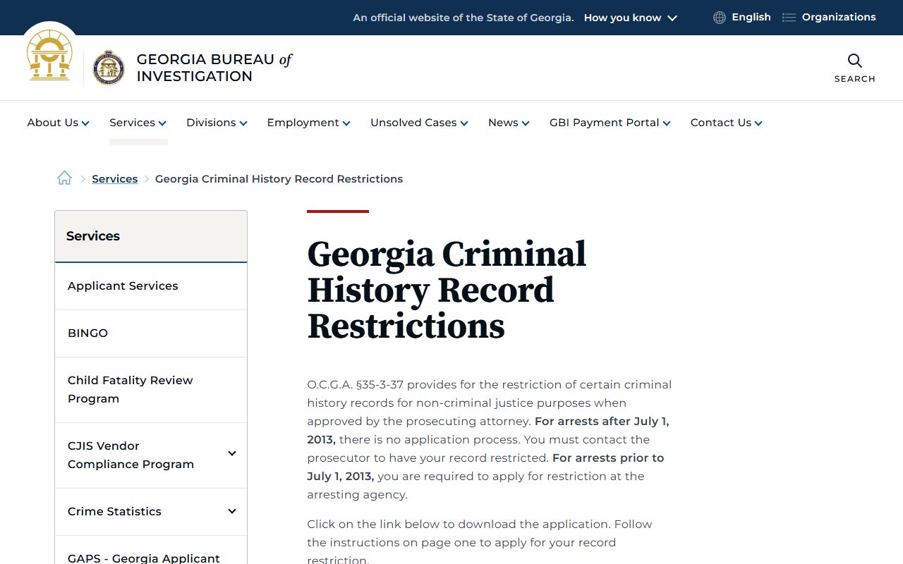 Decatur County criminal court records GBI record restrictions