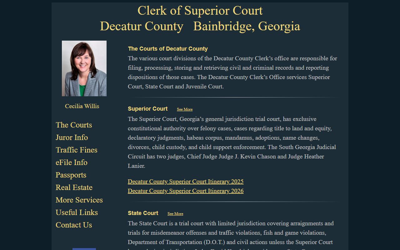 Decatur County court records court divisions overview