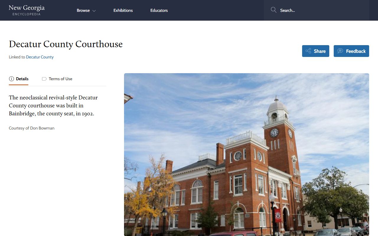 Historic Decatur County Courthouse media page for courthouse context