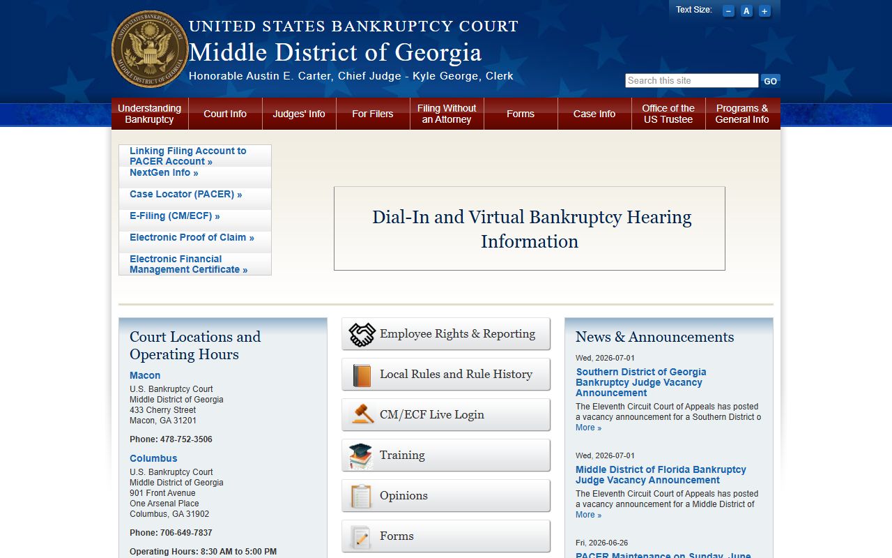 Decatur County Superior Court and Middle District bankruptcy court distinction